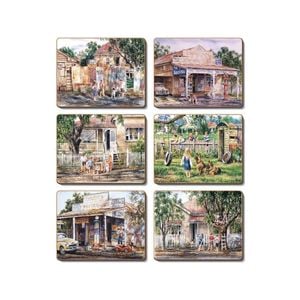 Cinnamon Cork Backed Coasters Set of 6 Nostalgia