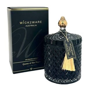 Candle SOY Jar Diamond 450g Queen of Night Black