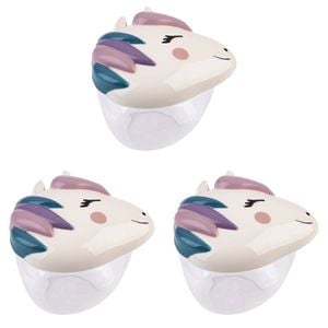 3PK Melii Luxe 3D Animal Leak-Proof Snack Container Lunch Box 232ml Unicorn