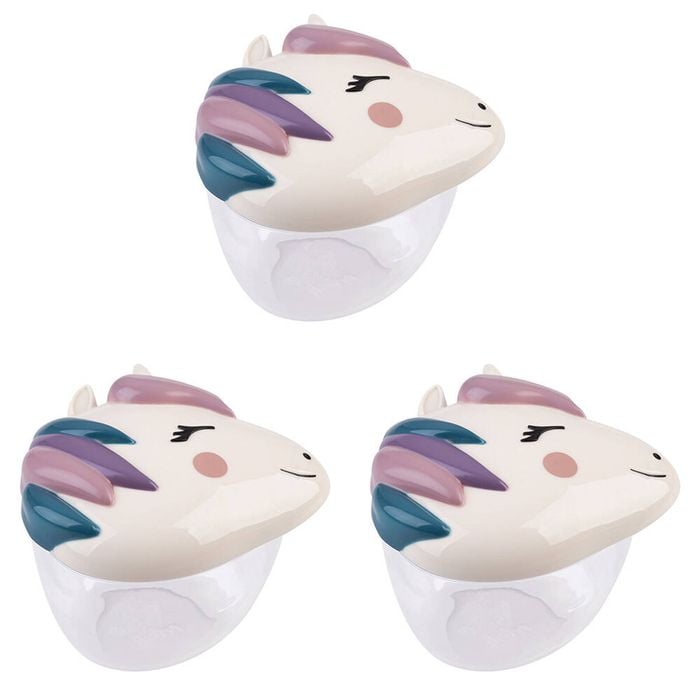 3PK Melii Luxe 3D Animal Leak-Proof Snack Container Lunch Box 232ml Unicorn