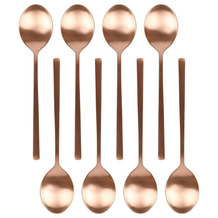 Argon Tableware Stainless Steel Dessert Spoons - 20cm - 4x Durable Rust Resistant Stainless Steel Dishwasher Safe Flatware Set
