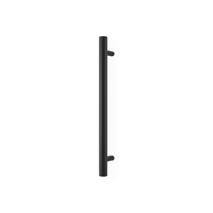 Barelli 650mm Matte Black Single Round Vertical Heated Towel Rail
