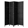 Oikiture 4 Panel Room Divider Screen Privacy Timber Black