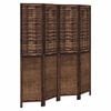 vidaXL Room Divider Privacy Screen 4 Panels Dark Brown Paulownia