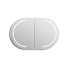 Attica Bentwood 900mm Matte White Oval LED Shaving Cabinet with Powerpoint