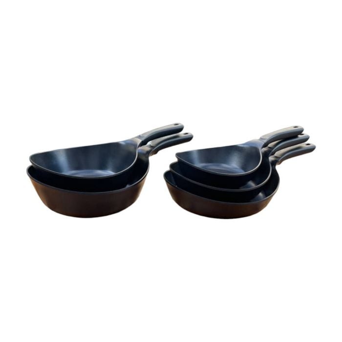 Neoflam Vulcan 20, 24, 28cm  Frypans And 24, 28cm Woks Set Induction Black