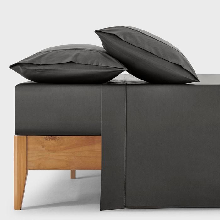 Dreamaker 400TC Premium Cotton Sateen Sheet Set Charcoal Super King Bed
