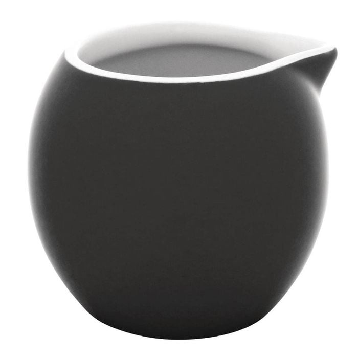 Olympia Cafe Milk Jug Handle Free Stoneware Charcoal 70ml Pack Of 6