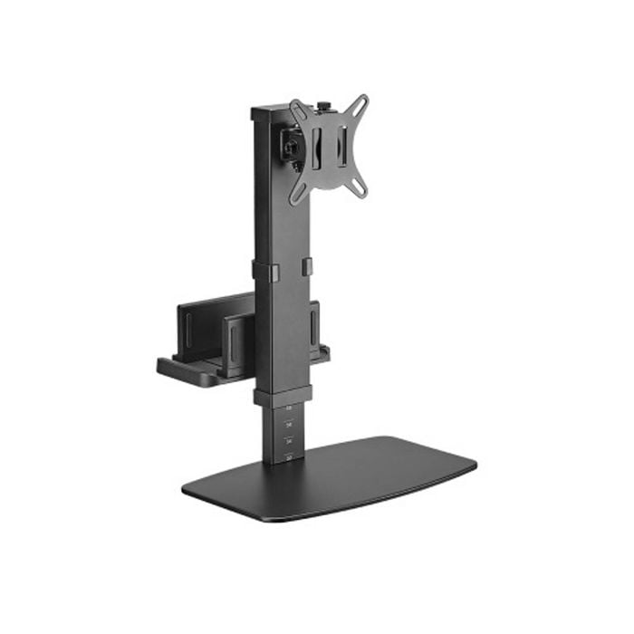 Brateck Vertical Lift Monitor Stand With Thin Client Cpu Mount  Fit Most 17'-32' Monitor Up To 8kg Vesa 75x75,100x100