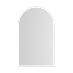 Attica Arch 1200mm Matte White Framed Arch LED Mirror