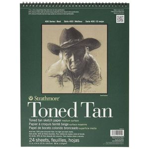 Strathmore 400 Series Toned Art/sketch Pad Tan Wire 11''x14'' 24 Sheets