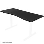 FORTIA 150x70cm Desktop, for a Height Adjustable Desk, Arched Front Design, Premium MDF, Black