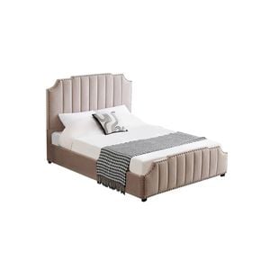Elegant Collections Santosa Queen Champagne Velvet Bed