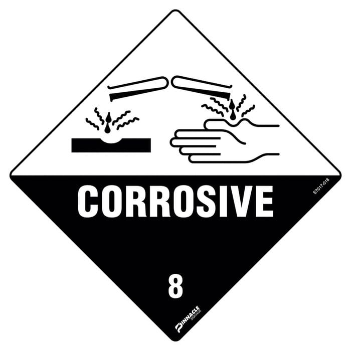 Pinnacle 270 x 270mm Metal Corrosive 8 Sign