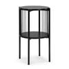 Design Square Connell Modern Round Wooden End Lamp Side Table - Black