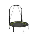 Costway 40" Mini Trampoline Fitness Rebounder Adjustable Handrail  w/Resistance Bands Home Gym Adults & Kids Green