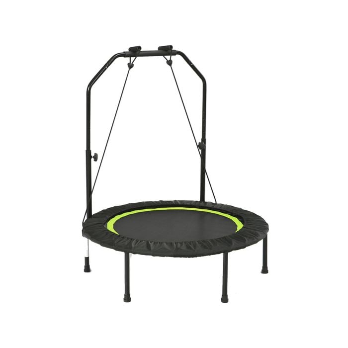 Costway 40" Mini Trampoline Fitness Rebounder Adjustable Handrail  w/Resistance Bands Home Gym Adults & Kids Green
