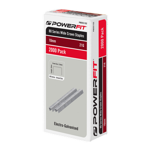 PowerFit 10mm 80 Series Electro-Galvanised Wide Crown Staples - 2,000 Pack