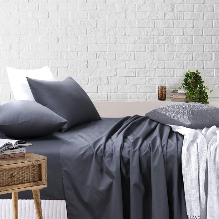 Amsons Sheet Set - King Fitted & Flat Sheet With Pillowcases - Charcoal