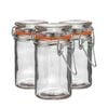 Argon Tableware Glass Storage Jars - 70ml/2.5oz - Set Of 3 - 4 Colour Seals Airtight Kitchen Storage Container Preserving Jar