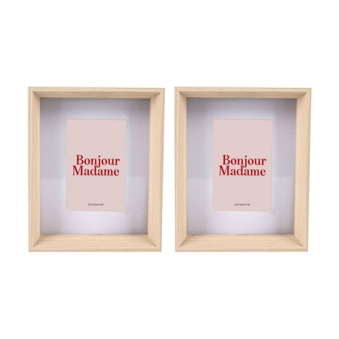 2PK Gibson Gifts Natural Ash Photo Frame 4x6 Home Decor Frames Rectangular