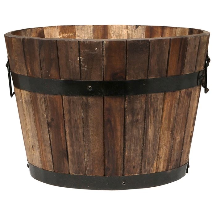 Northcote Pottery 370mm Half Barrel Wooden Planter