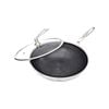 SOGA Stainless Steel Tri-Ply Fry Pan 32cm – Textured Non Stick Skillet with Glass Lid