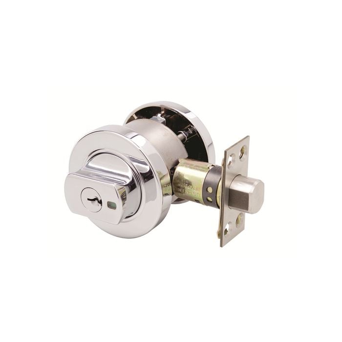 Lockwood Chrome Plate Paradigm 005 Round Rose Double Cylinder Deadbolt