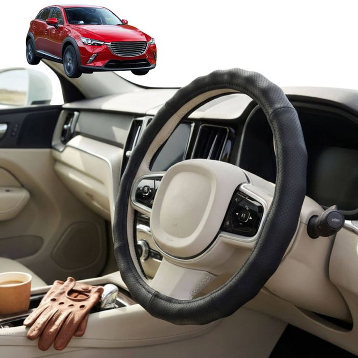 Australian Goose Steering Wheel Cover for Mazda CX-3 2015 - Current (DK) Circle Black