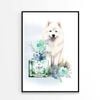 Modern Fashion Perfume with Samoyed Dog   Print 100% Australian Made 90 x 120cm   (Poster)