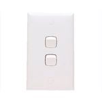 HPM 2 Gang Light Switch White