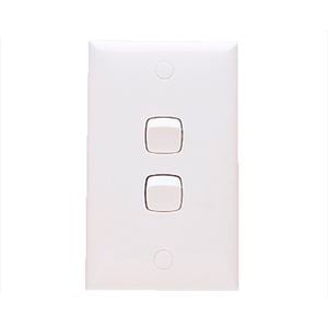 HPM 2 Gang Light Switch White