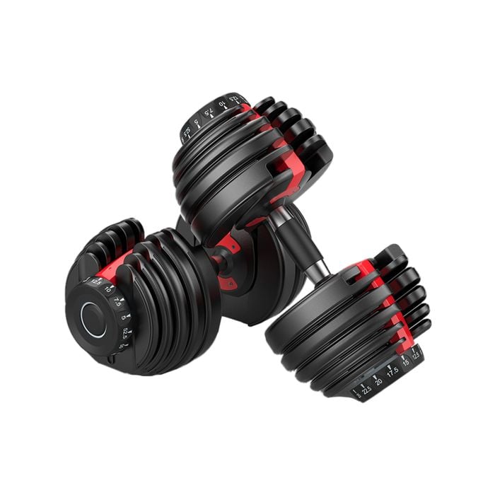 FitnessLab 48kg Adjustable Dumbbell Set Weight Plates 2x 24kg