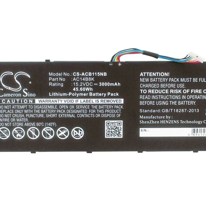 Cameron Sino Acer Aspire Nitro Spin Swift TravelMate AC14B18K AC14B8K Battery Replacement [CS-ACB115NB]