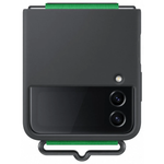 Samsung Silicone Cover With Strap For Galaxy Z Flip4 - Black