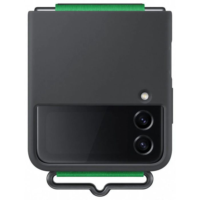 Samsung Silicone Cover With Strap For Galaxy Z Flip4 - Black