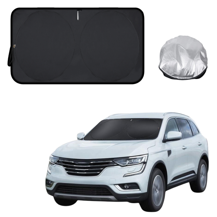 Front Windscreen Sun Shade for Renault KOLEOS 2016 - Current (HC) - Standard 150 x 85 cm - Black