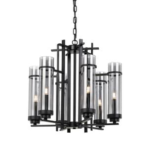 Telbix Black Burgess 6 Light Pendant
