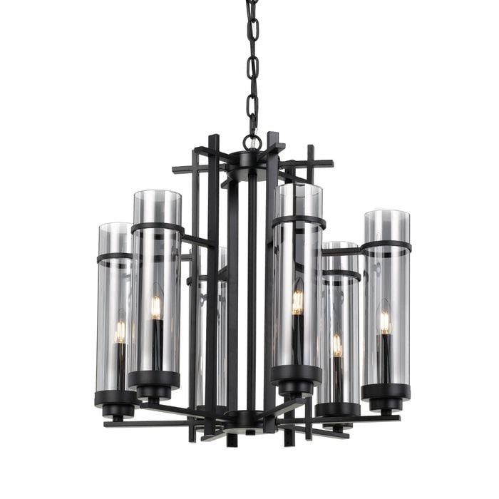 Telbix Black Burgess 6 Light Pendant