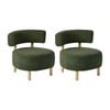 Oikiture Set of 2 Wooden Armchair Lounge Chair Velvet Accent Armchairs