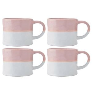 4PK Mikasa 350ml Ombre Coffee Mug Cup Clay Drinkware Pink/White