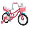 Costway 36cm Kids Ride-on Bicycle W/back Seat Girls Beginner Pink