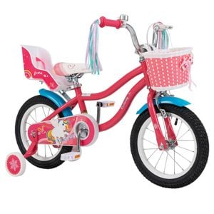 Costway 36cm Kids Ride-on Bicycle W/back Seat Girls Beginner Pink
