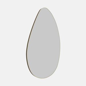 Future Glass Pebble Shape Mirror - 1200 x 700mm - Satin Brass