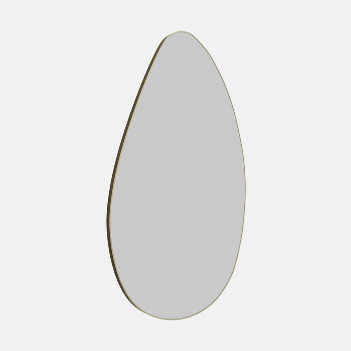 Future Glass Pebble Shape Mirror - 1200 x 700mm - Satin Brass