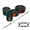 75kg - 45cm Dumbell & 180cm Barbell Weight Set - Total 65kg Ez Grip Weight Plate
