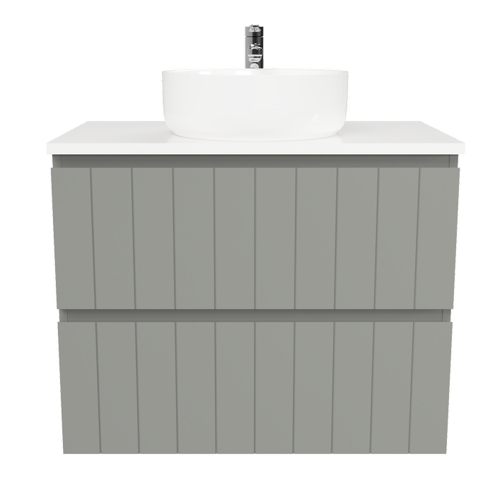 New England Joinery 750mm Splendor Centre Basin SilkSurface Top Wall Hung Vanity