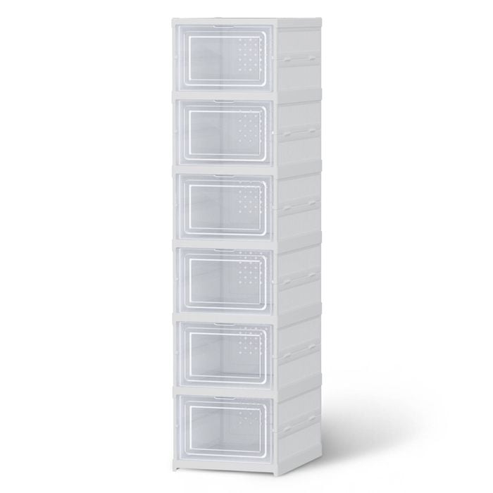 6 Tier Artiss Storage Shoe Rack White