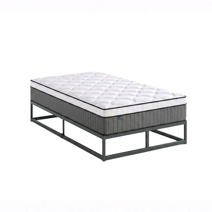 Zinus King Single Joseph Metal Bed Base & Pocket Spring Mattress Set, 45cm High, Support iCoil Eurotop