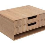 All Set 32 x 24 x 14.5cm Wood-Look Paper Twin Horizontal Drawers